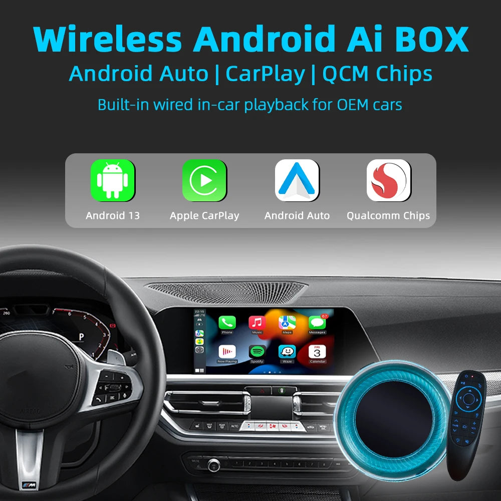 Wireless CarPlay Adapter Android Auto Smart AI Box Wholesale  Car Android 13 Youtube Netflix for BMW Universal Car Carplay Box