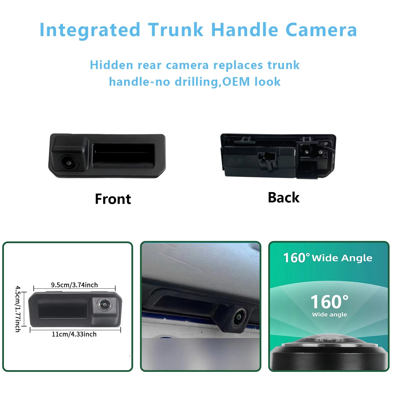 AHD Backup Camera for Audi A3 A4 S4 A5 Q5 S5 2021-2025,Q3 2019-2025,MIB3 System Retrofit Reverse&Front View,No Need Programing