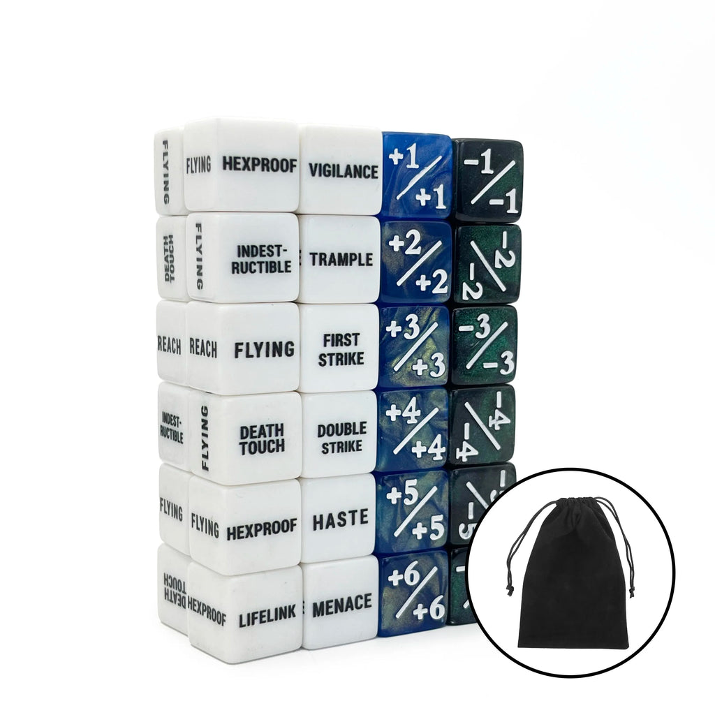 48 Pcs Abilities Keywords Counters Creature Stats Buff Tokens Dice Set for MTG TCG Card Games Accessories