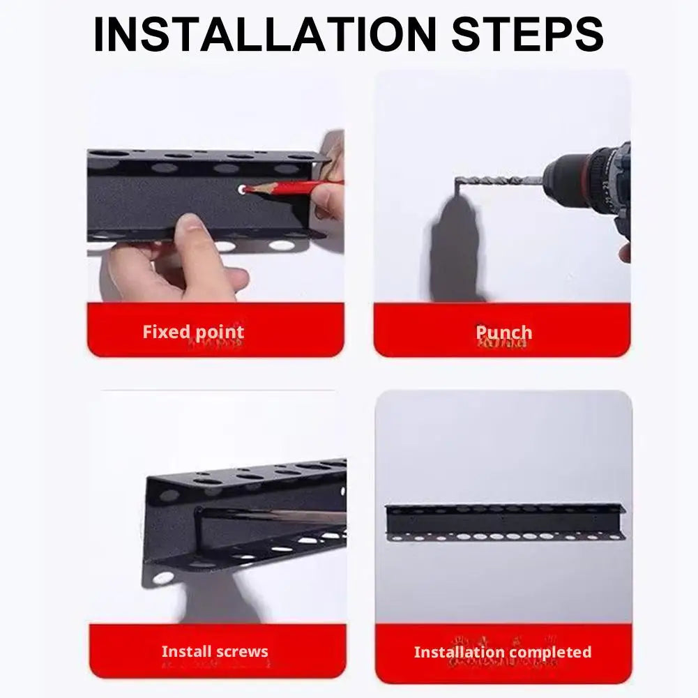 Screwdriver Organizer Tool Wall-mounted 14-hole Hardware Tool Storage for Hex Cross Screw Driver RC Tools Storage Base Stand