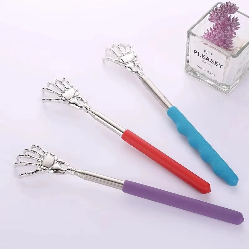 Adjustable Stainless Steel Back Scratcher with Retractable Claw for Portable and Convenient Massage and Tickle Relief