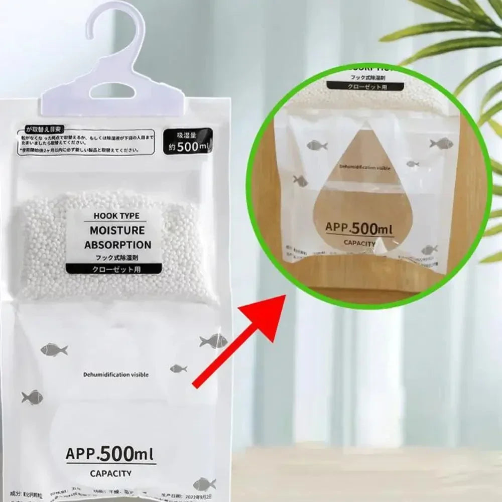 5/10/15Pcs Moisture Absorber Hanging Drying Clothes Dehumidifier Wardrobe Dehumidifier Bag Desiccant Moisture Absorption Bag