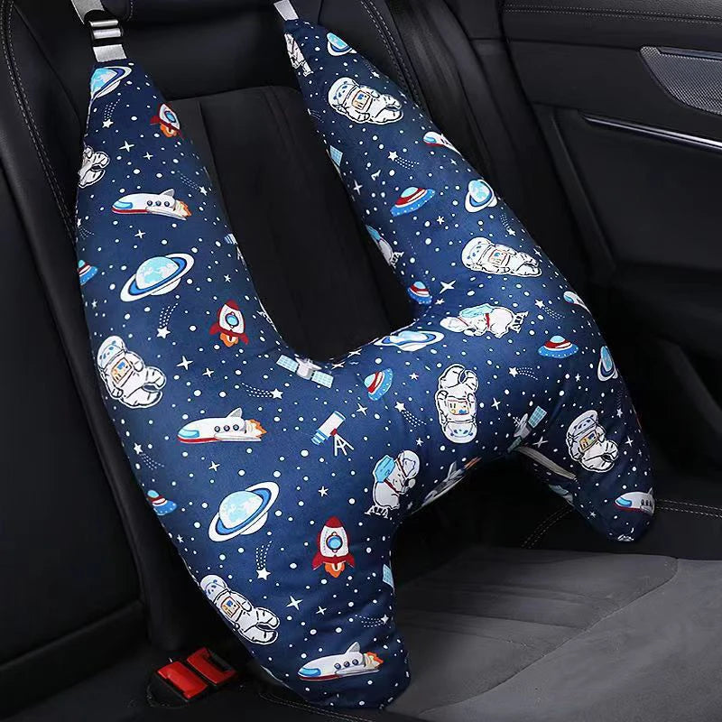 Cartoon Car Sleep Headrest Children's Pillow Nap Shoulder Belt Cushion Neck Cover Travel Bed Interior Accessories