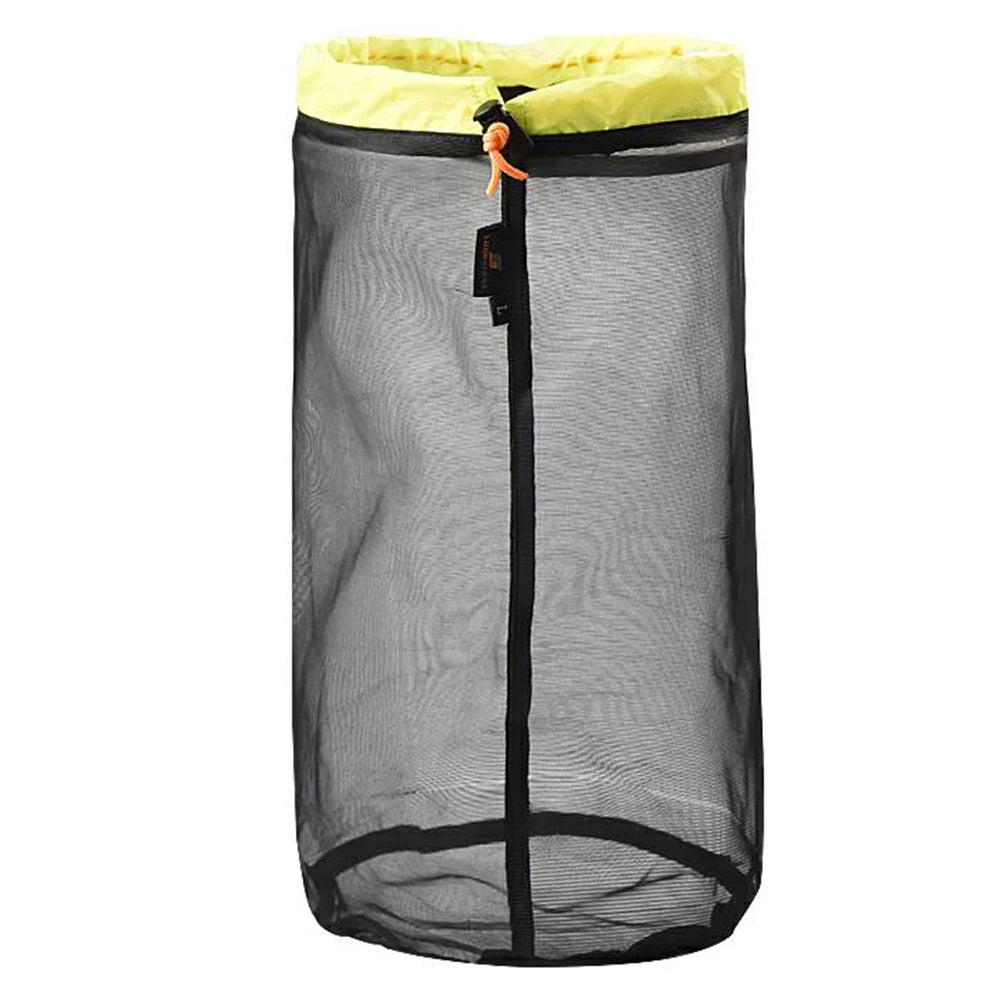 Outdoor Ultralight Mesh Storage Bag Breathable For Sports Camping Drawstring Storage Pack Hiking Travel Tools Compression Bags