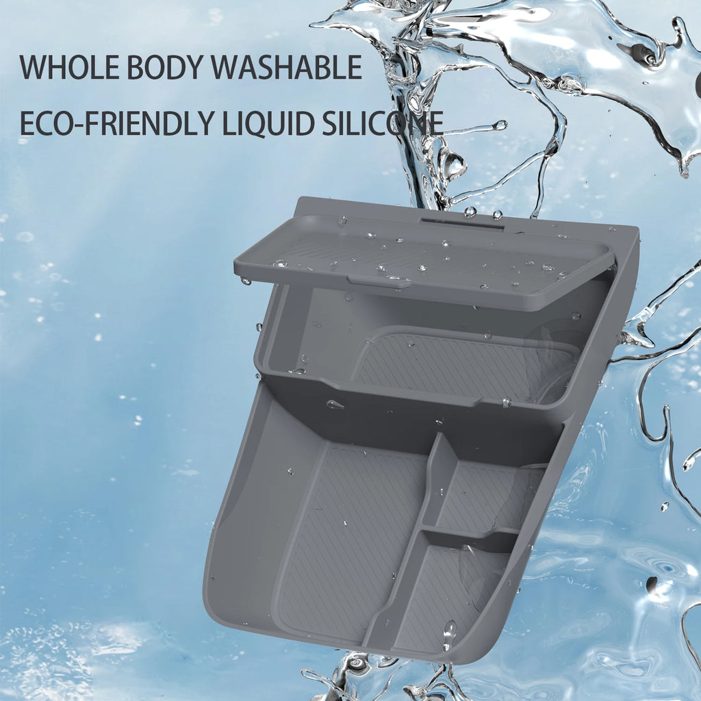 For ZEEKR 7X 2026 The storage box below the center console Double-layer silicone storage box Car interior accessories
