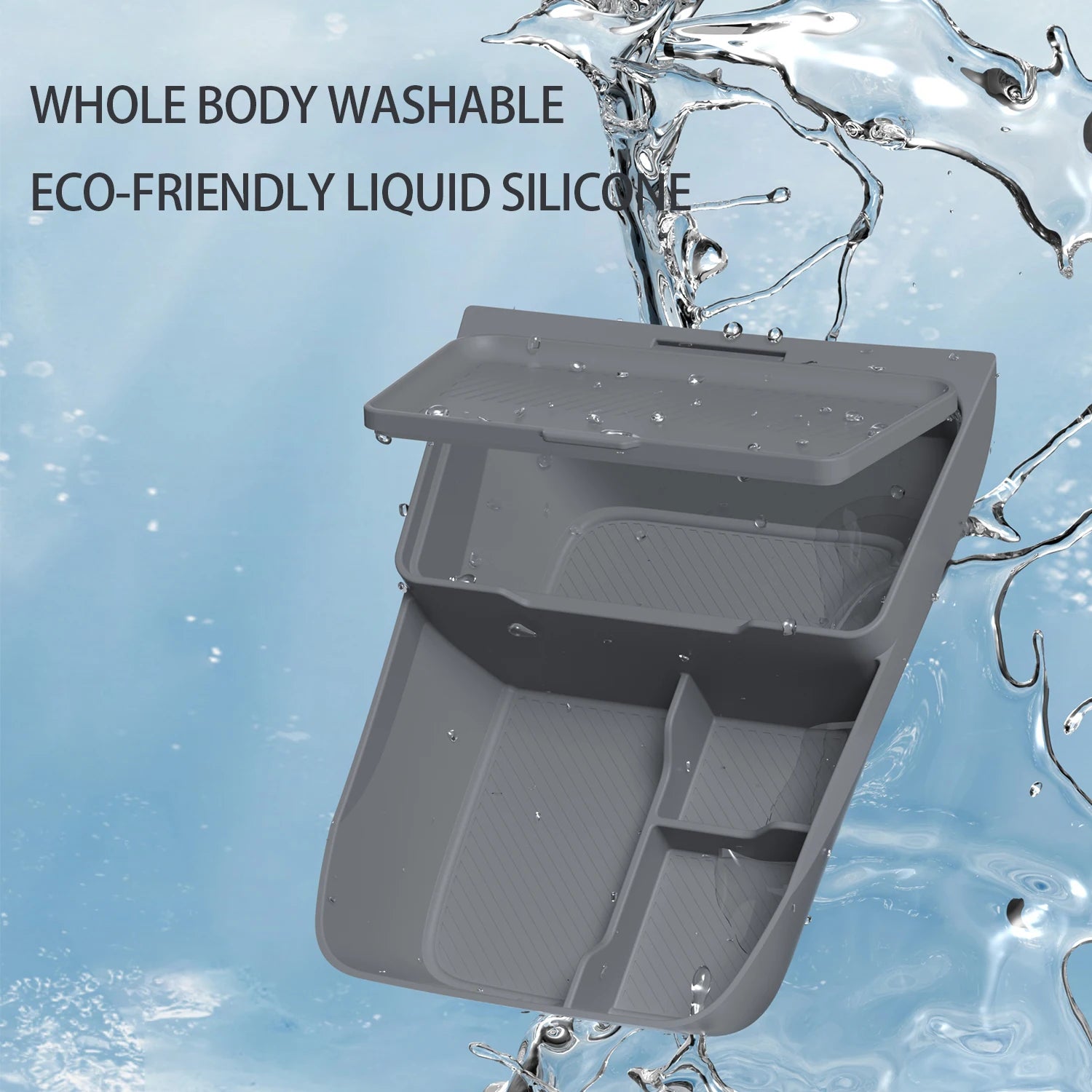 For ZEEKR 7X 2026 The storage box below the center console Double-layer silicone storage box Car interior accessories