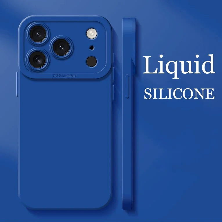 Original Silicone Pupil Camera Case For iPhone 17 Air 16 15 14 13 12 Mini 11 17 Pro Max 7 8 Plus Plain Color Armor Cover Capa