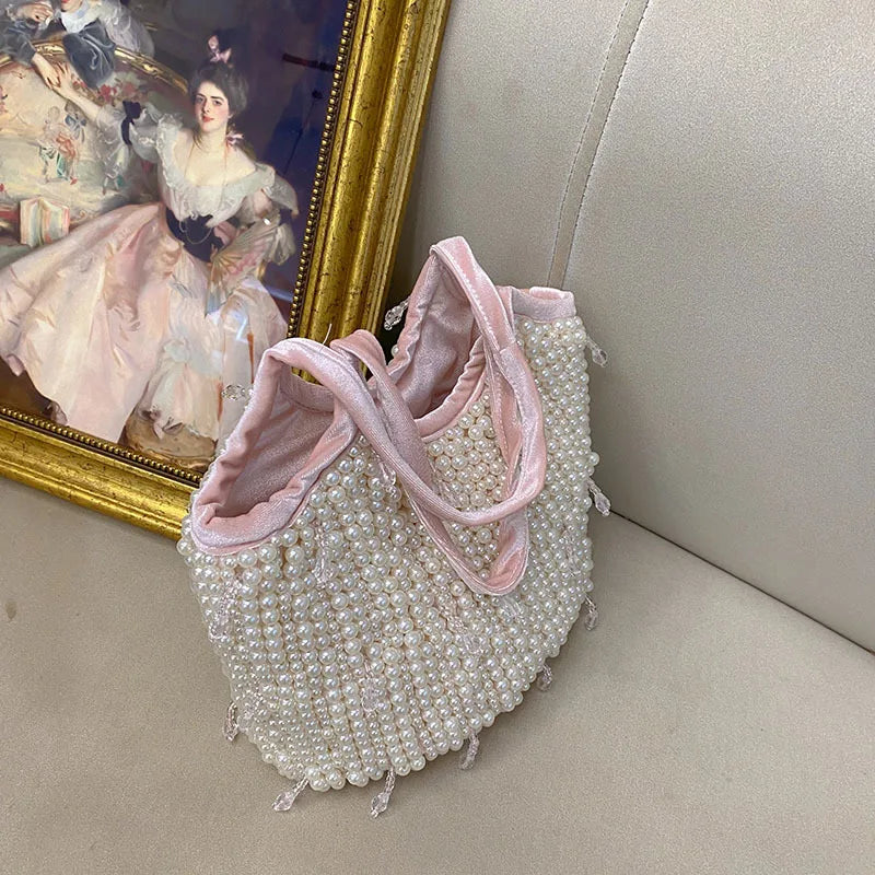 Fashion Sweet Trend Bag Handmade Beaded Tassel Portable Large Capacity Portable Shoulder Bag