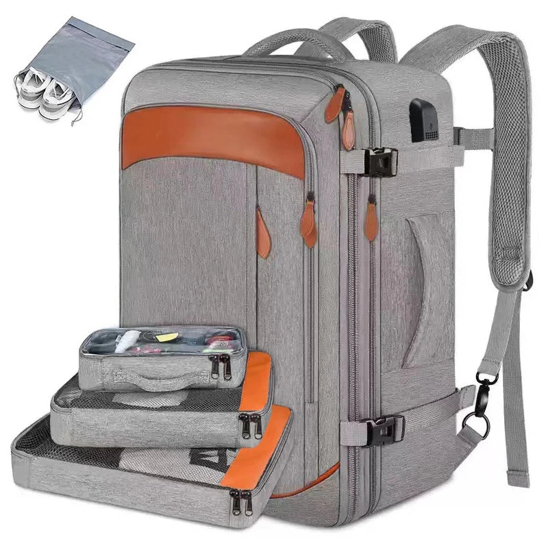 Large Capacity Travel Expandable Large Suitcase Backpacks With 4 Packing Cubes Water Resistant Luggage Daypack Backpack Mochila