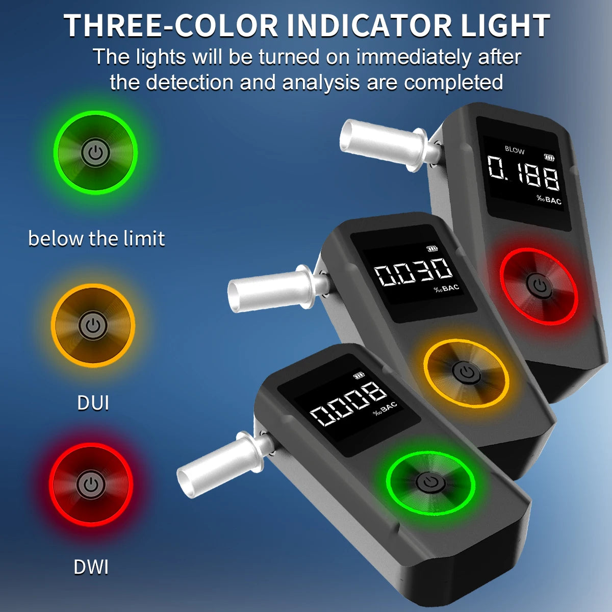 2026 New High-Precision Alcohol Tester – Portable Breathalyzer – Suitable for Post-Drink Safety Testing, Self-Diagnosis, and I