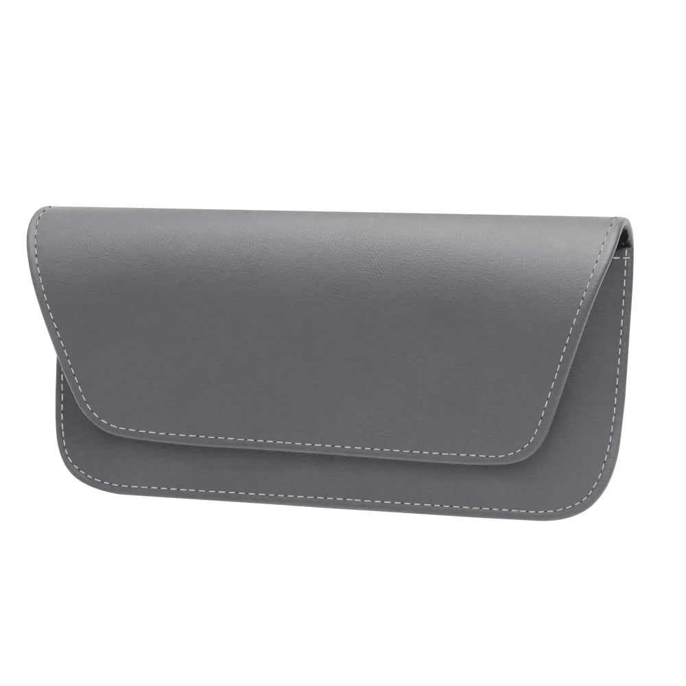 Car Visor Eyeglasses Clip Genuine Napa Grain Texture Universal Fit Sun Visor Mount Anti Slip Sunglasses Holder