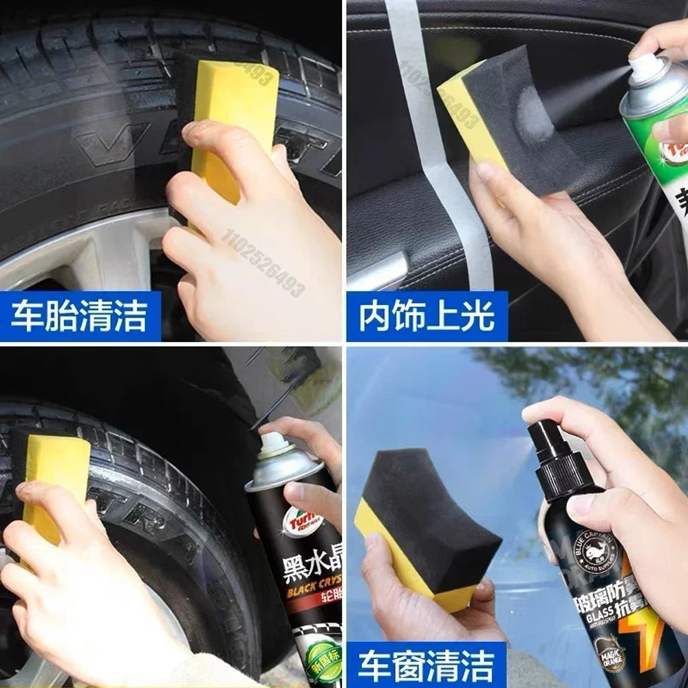5-10Pc Car Tire Wax Polishing Sponge Brush Paint Surface and Interior Corner Cleaning Sponge Waxing and Polishing Care Sponge