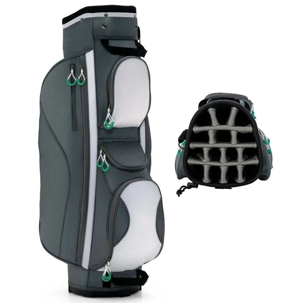 14-Way Lightweight Golf Cart Bag,3.7 LBS,Top Dividers,7 Zipped Pockets With Cooler, Custom