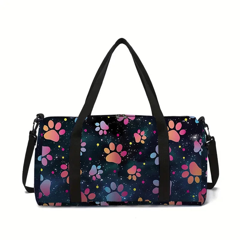 Paw Prints Large Capacity Luggage Bag for Boy and Girls Best Gifts 2D Cartoon Stravel Duffels Outdoor Fitness Bag for Children