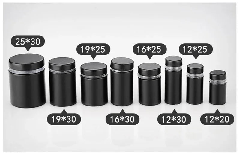 Stainless Steel Advertise Fixing Screw Black Dia 12mm For Acrylic Picture Frame Glass Sign Standoff Nail Wall Mount Pack of 20