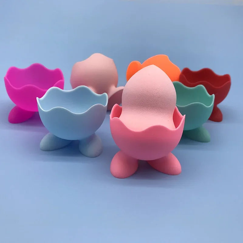 Silicone EggCup Holders Drying Egg Storage Rack Food Grade Boiler Egg Poacher Cups Bracket for Kitchen Breakfast Cooking Tools