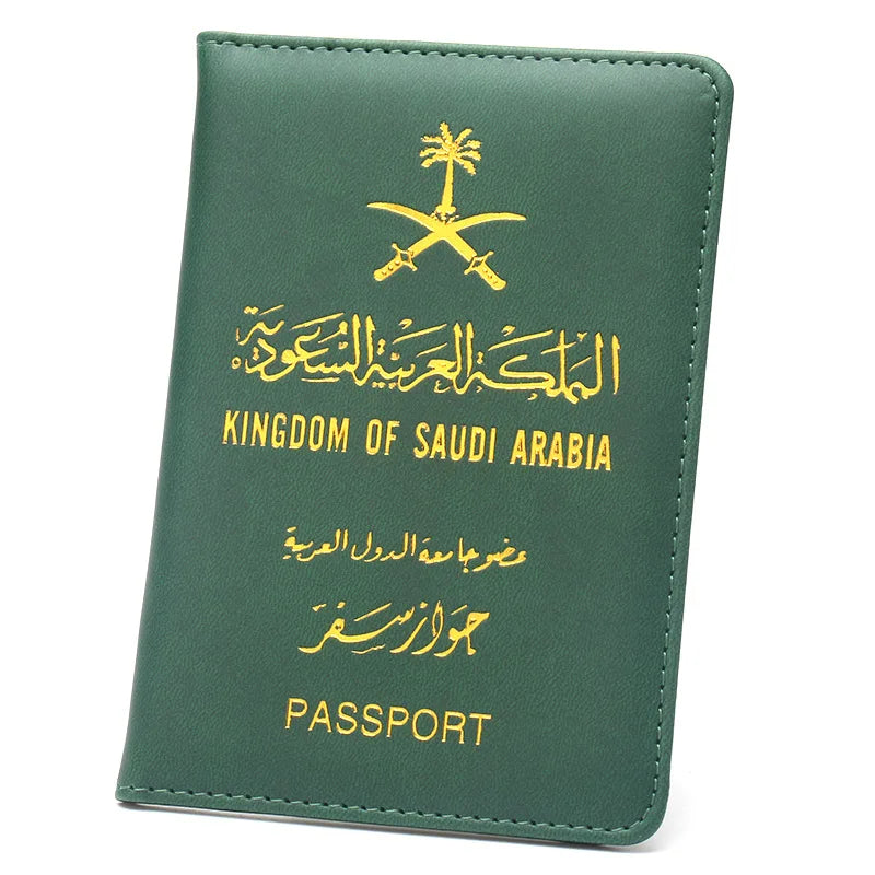 Green Saudi Arabia Passport Cover Case for Passports Thin Lightweight Travel Wallet Travel Document Holder