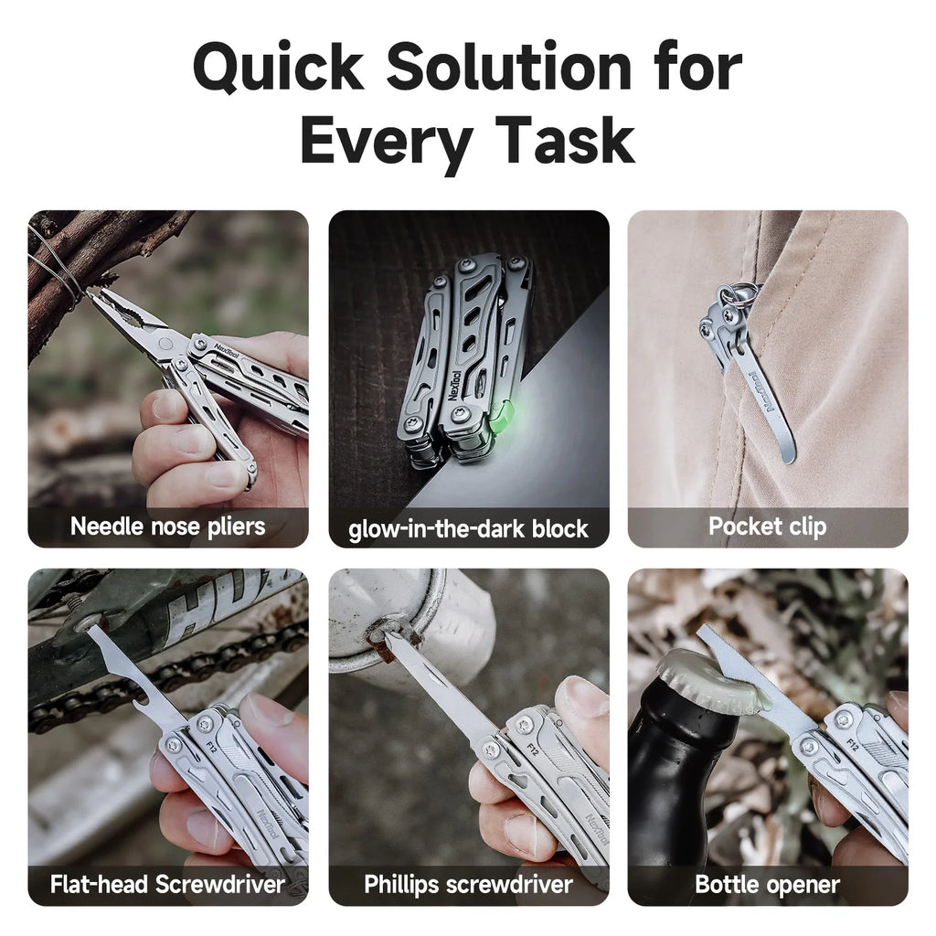 NexTool Mini Flagship F12 13 In 1 Folding EDC Multitool Multi Functional Tool Screwdriver Pliers File Ruler Outdoor Hand Tools