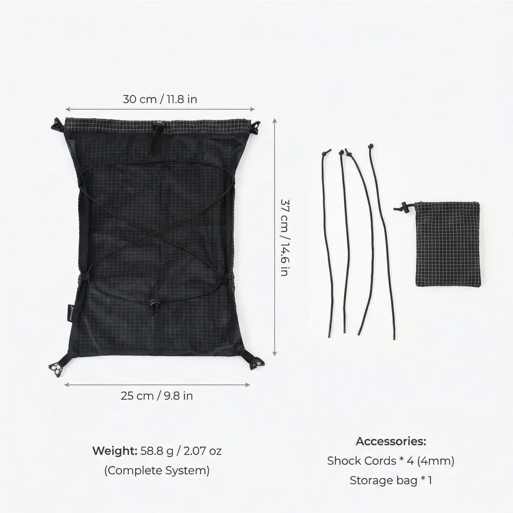 [HODR GEAR] Moudlar Kangaroo Pouch Backpack Expansion 6L Ultralight 58g Gridstop for Hiking Trekking UL Gear Beaver Tail