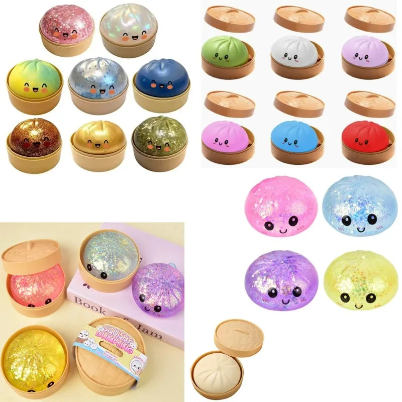 200+ Pieces Assorted Squishy Figures Blind Box Surprise Toy Slow Rising Soft Fidget Toys Featuring Moai Head Panda Rabbit Stress