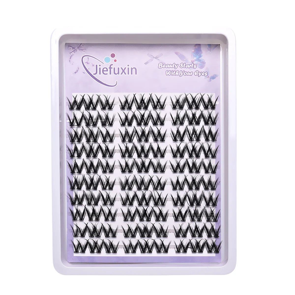 Natural Curling W-Shaped Sunflower Strip Lashes Reusable Fluffy Thick Manga Individual Style False Eyelashes