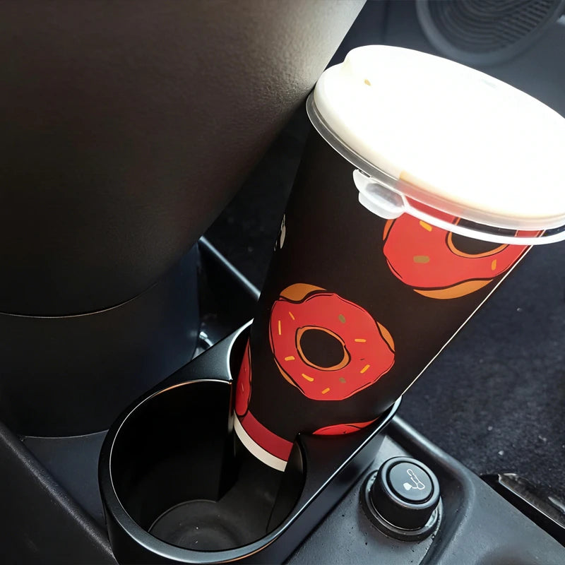 1Pc Car Cup Holder Drink Rack Storage Box Extended Edition For Fiat 500 Abate 2009-2017 Car Interior Stowing Tidying Accessories