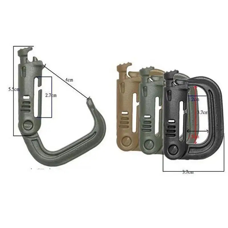 Tactical D Locking Ring Buckle Outdoor MOLLE Carabiner Plastic Clip Snap Type Tactical Vest Bag Connection Point Fastener