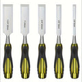 5Pcs Wood Chisel Kit Heavy Duty Carbon Steel Wood Carving Chisels 1/4"-1-1/4" Ergonomic Handle Woodworking