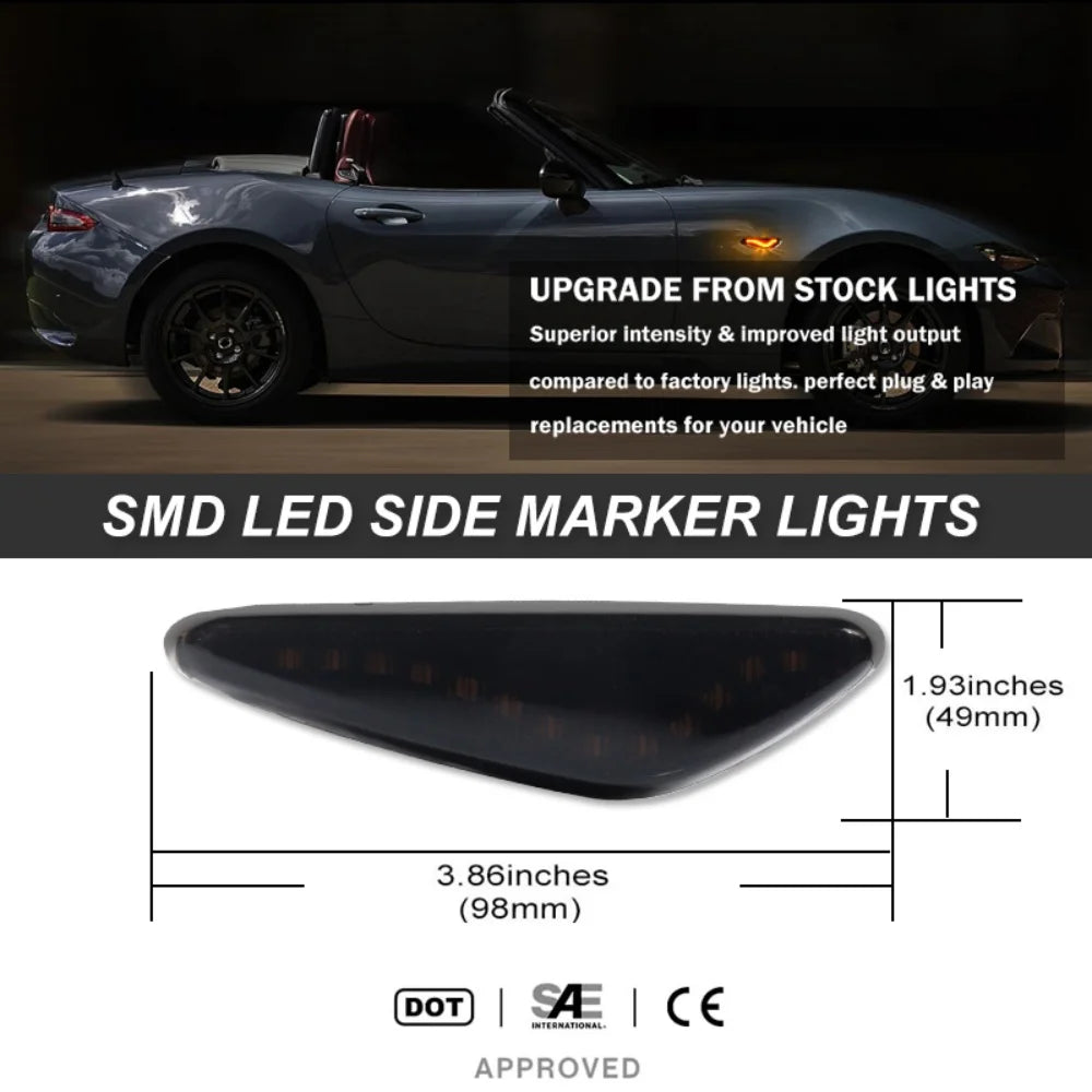 Car LED Front Fender Side Marker Turn Signal Lights For Mazda MX-5 RX-8 5 Premacy CW 6 Atenza GH For Nissan Lafesta Highway Star