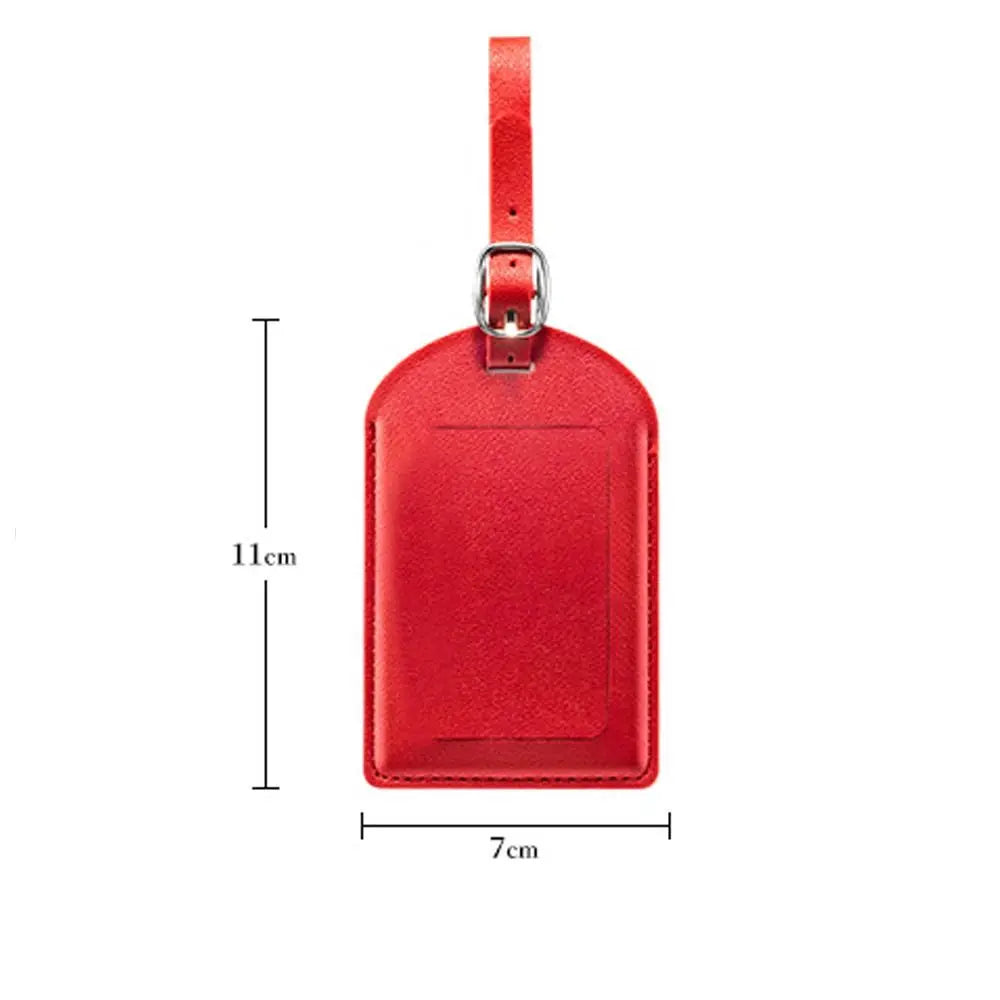 High Quality PU Leather Luggage Tags Anti Loss Durable Suitcase Address Label Creative Baggage Boarding Bag Tag Women