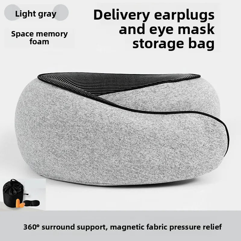Soft Memory Foam U Neck Pillow Lightweight Foldable Airplane Travel Car Rest Cervical Support Sleeping Pillow
