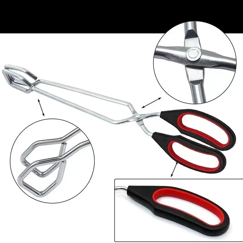 2pcs BBQ Tools Barbecue Scissor Pliers Tongs Grilled Food Tong Long Handle Bread Roast Clip Charcoal Pliers Kitchen Accessories