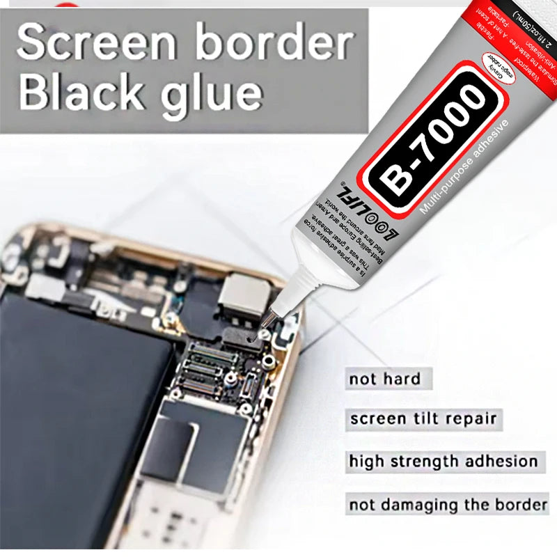 B7000 Super Clear Quick Dry Adhesive Black Contact Cell Phone Tablet Repair Adhesive Maintenance Back Cover Medium Repair