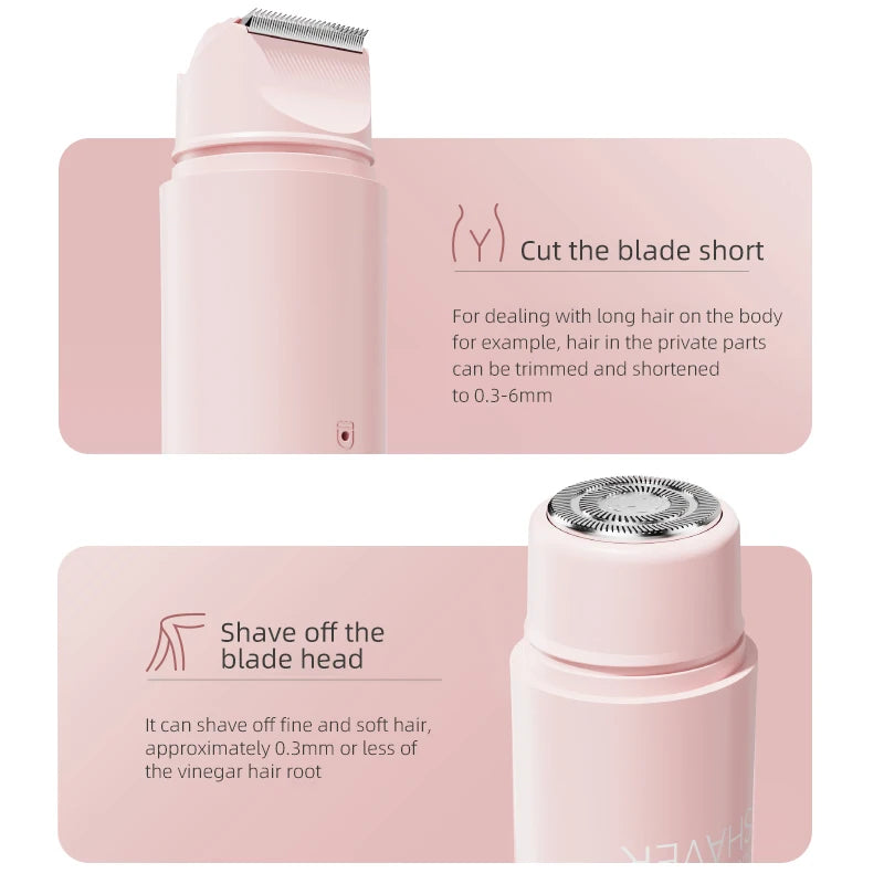 Double Head Electric Epilator Women Rechargeable Painless Hair Remover Shaver for Body Private Areas Bikini Gentle Trimming