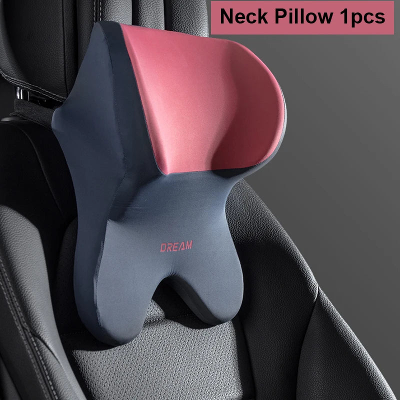 Car Lumbar Support Headrest Neck Pillow Support Universal Soft Neck Pillows Cushion Car Memory Foam Lumbar Pillow Back Support