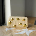 simple temperament, elegant dinner party, casual and high-end box bag, fashionable polka dot shoulder messenger bag.