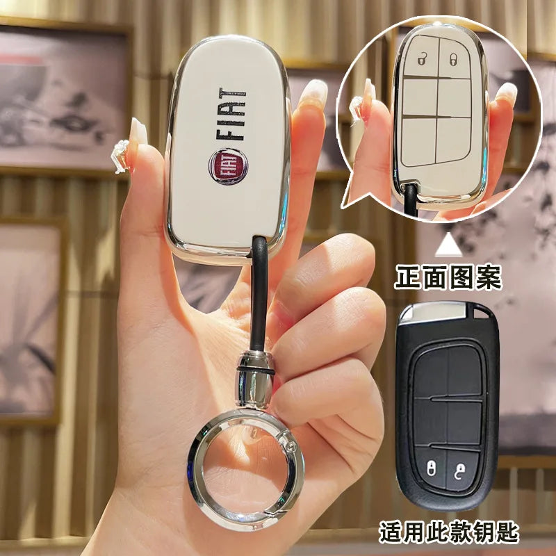 Fashion TPU Car Remote Key Case Cover Protector Shell For Fiat Freemont 2018 500X 500 500L Keychain Styling Protector Accessory