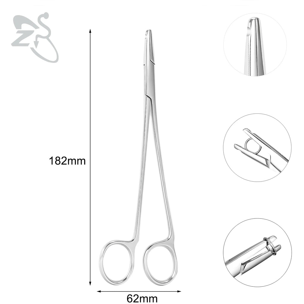 ZS 1PC Stainless Steel Piercing Clamp Slotted Locking Forcep Opening Piercing Plier Tool for Ear Lip Belly Navel Tongue Piercing