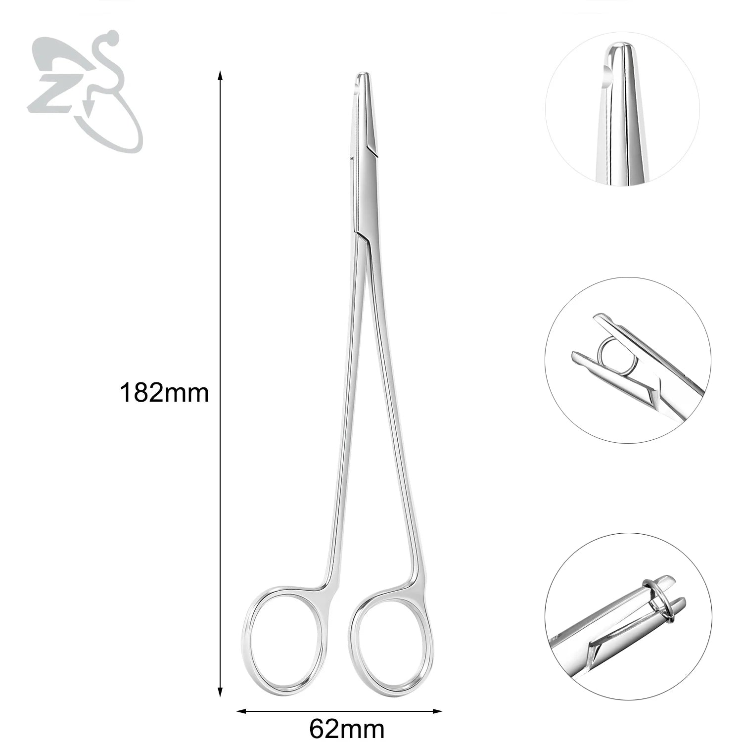 ZS 1PC Stainless Steel Piercing Clamp Slotted Locking Forcep Opening Piercing Plier Tool for Ear Lip Belly Navel Tongue Piercing