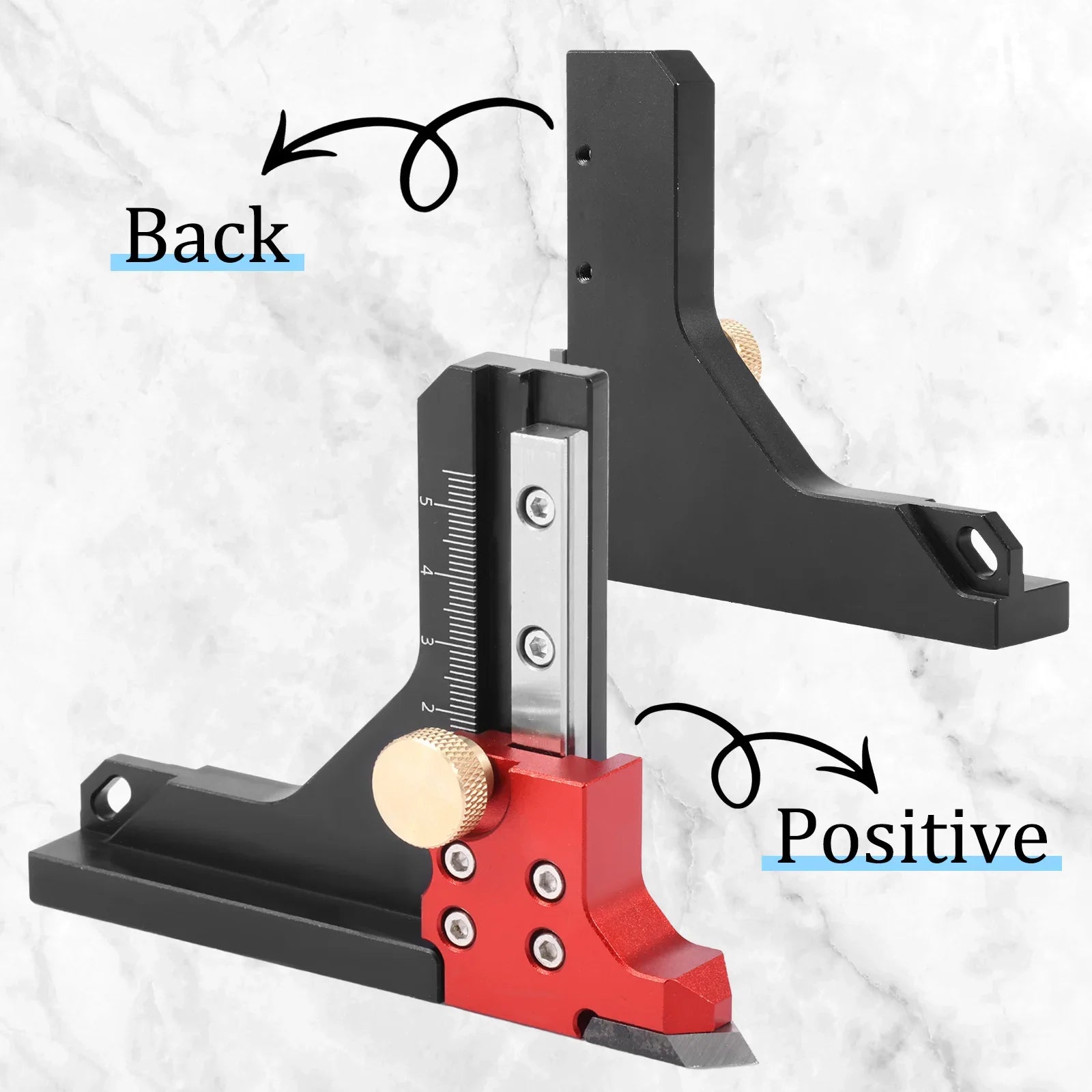 Height Gauge Depth Aluminum Alloy DIY Woodworking Tablesaw Height Measurement Tool for Table Saw Router Table Drill Press