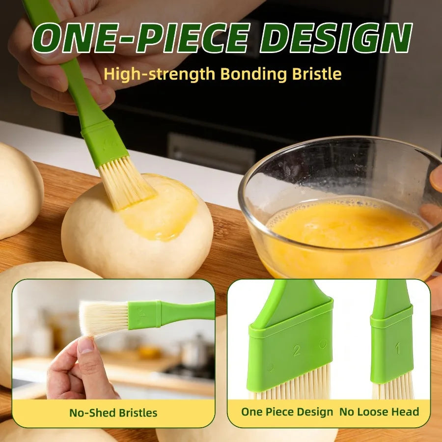 3pcs Oil Brush Kitchen Heat Resistant Baking Barbecue Pastry Tools Non-Shedding BBQ Grill Brush Multifunctional Basting Brush