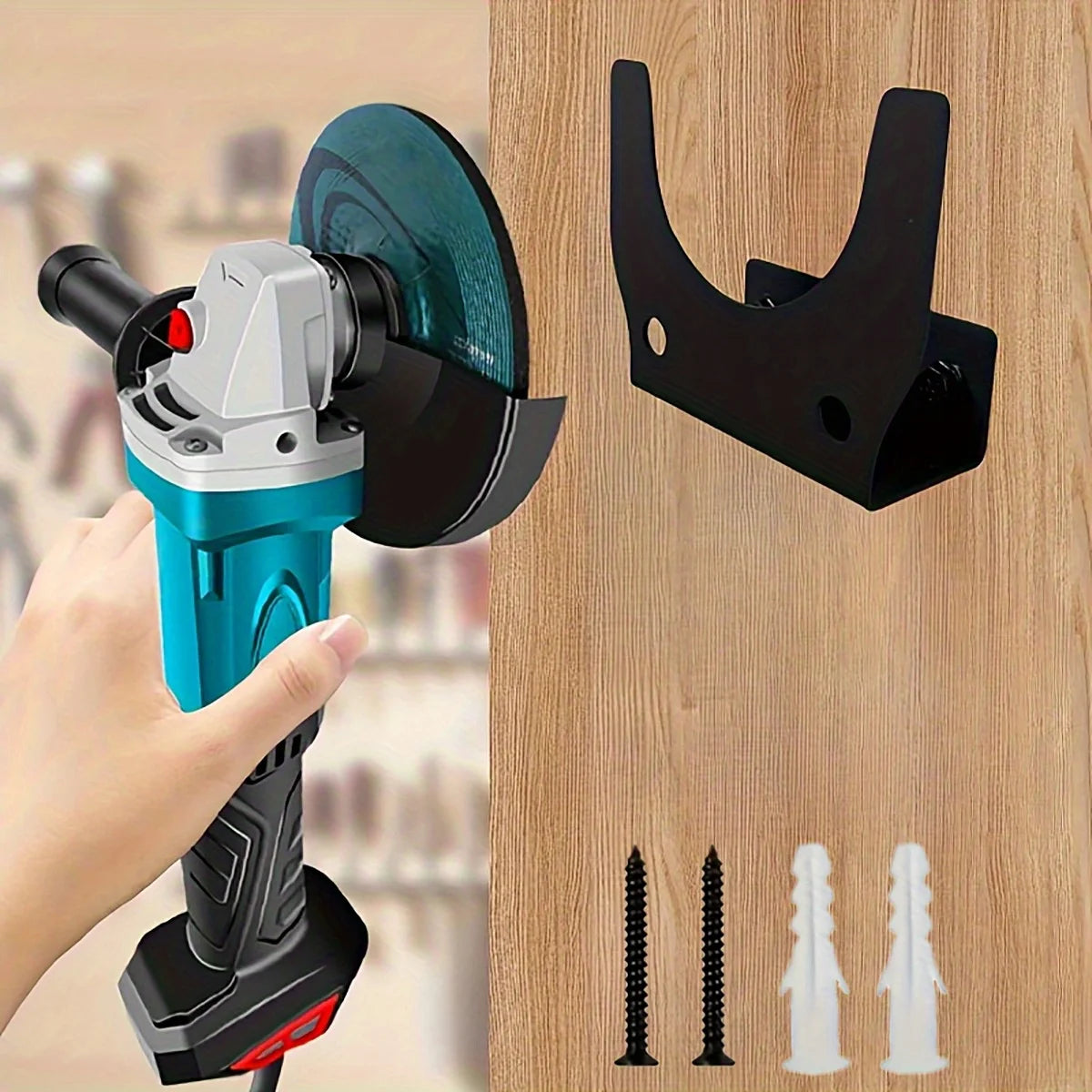1/2 Pcs Heavy-Duty Wall-Mounted Storage Rack,Suitable for 5 Inch Angle Grinder, Cutter and Polishing Tools -Space-Saving Design