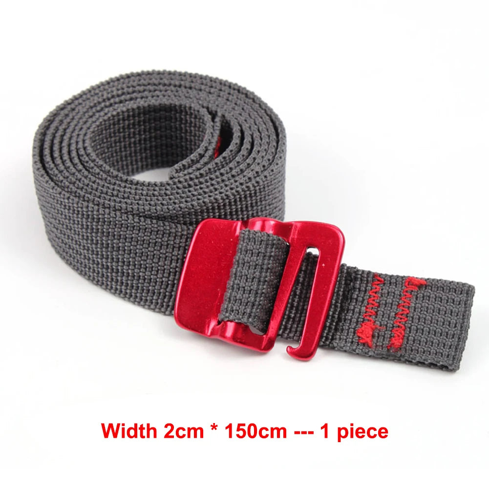 Climbing Buckle Tie-Down Belt Cargo Straps Travel Backpack Nylon Tape Rope with Quick Release Hook Outdoor Hiking Tension Belts