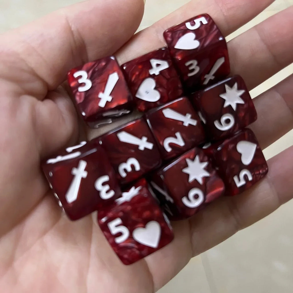10 Pcs/Set 16mm Polyhedral Dice Set D6 for Dnd TRPG RPG Cthulhu COC Game of Thrones Dices Table Board Game Number Dice Kit