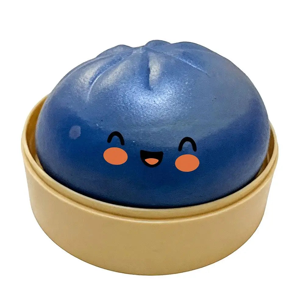 Cute Glitter Giant Bun Squeeze Fidget Toy, Realistic Slow Rising Decompression Ball with Steamer, Soft Stress Relief Toy
