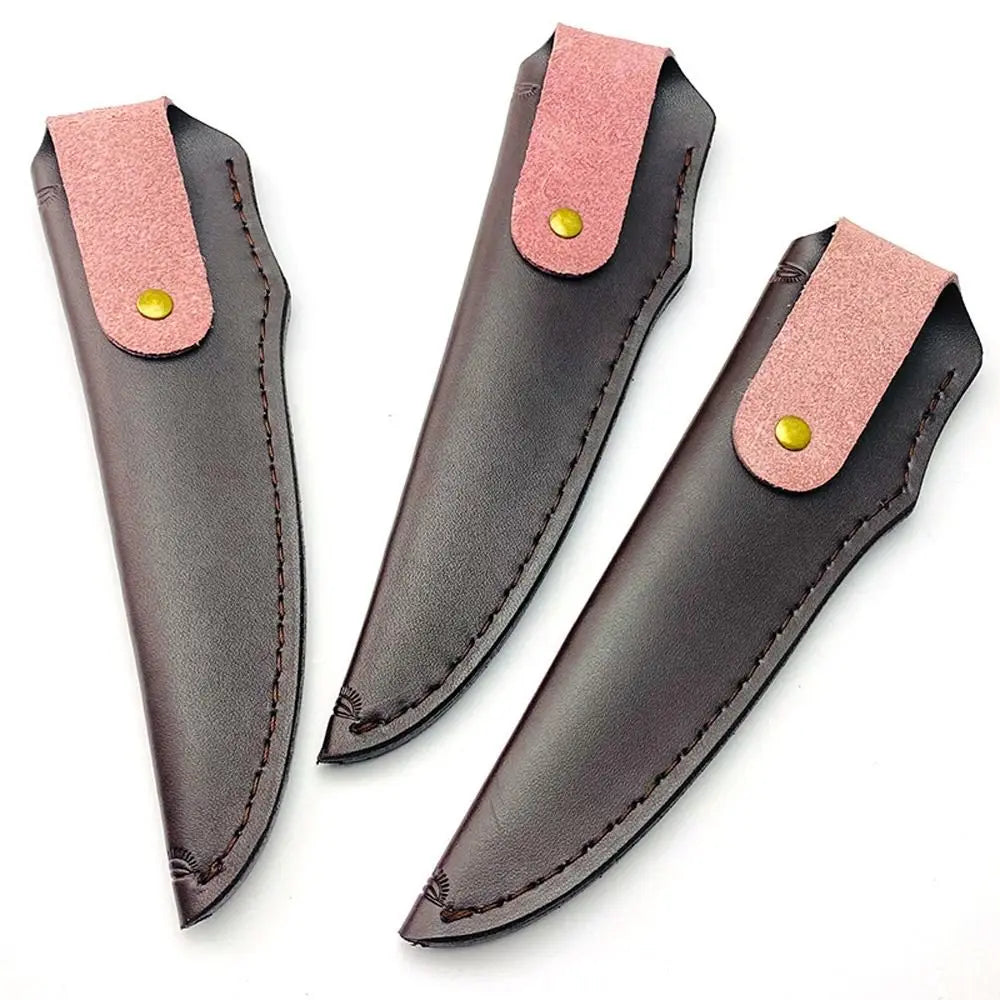 Outdoor Equipment Pocket Hunt Leather Sheath Holder Belt Loop Case Straight Knife Tool Camp Outdoor Carry Flashlight Case
