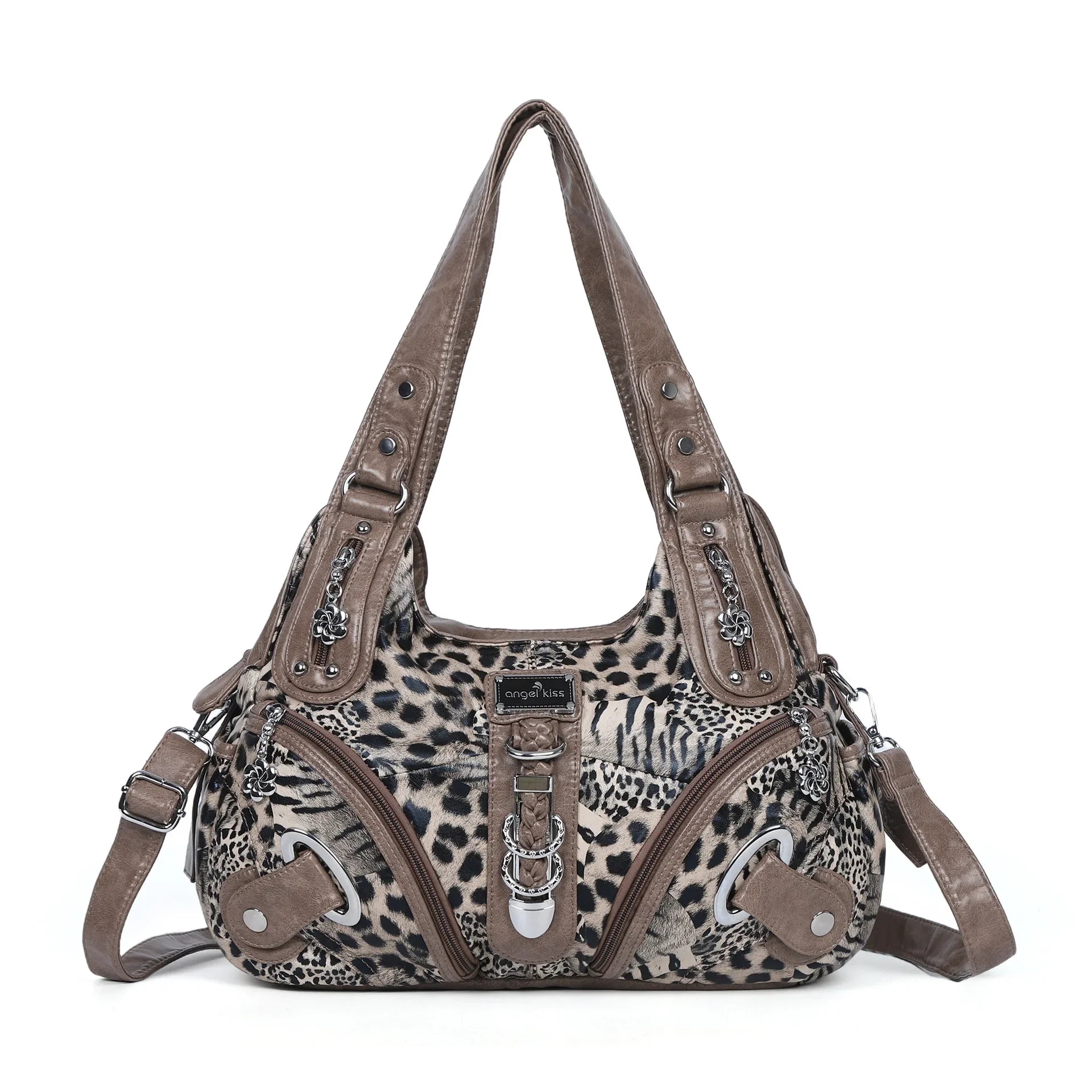 Angelkiss Women Handbags Leopard Bag Top-handle Handbag Fashion Satchel Dumpling Pack Shoulder Bag Tote Bag Hobos Large Purse