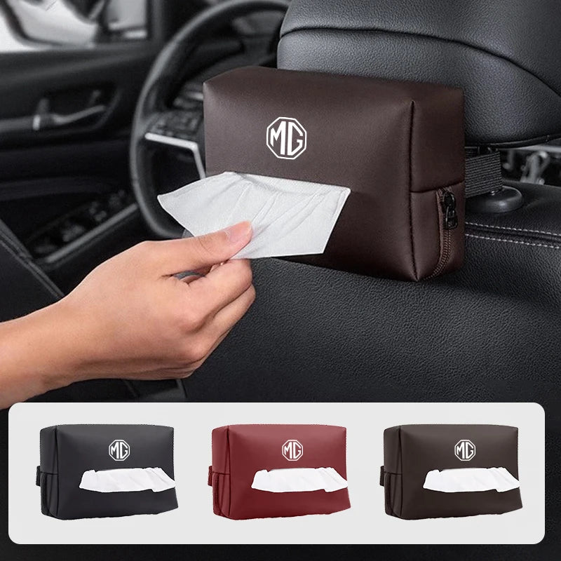 Car Seatback Tissue Box Holder Armrest Paper Case Napkin Storage Bag For Morris Garages MG 6 3 5 7 TF ZR ZS HS GS RX8 350 550