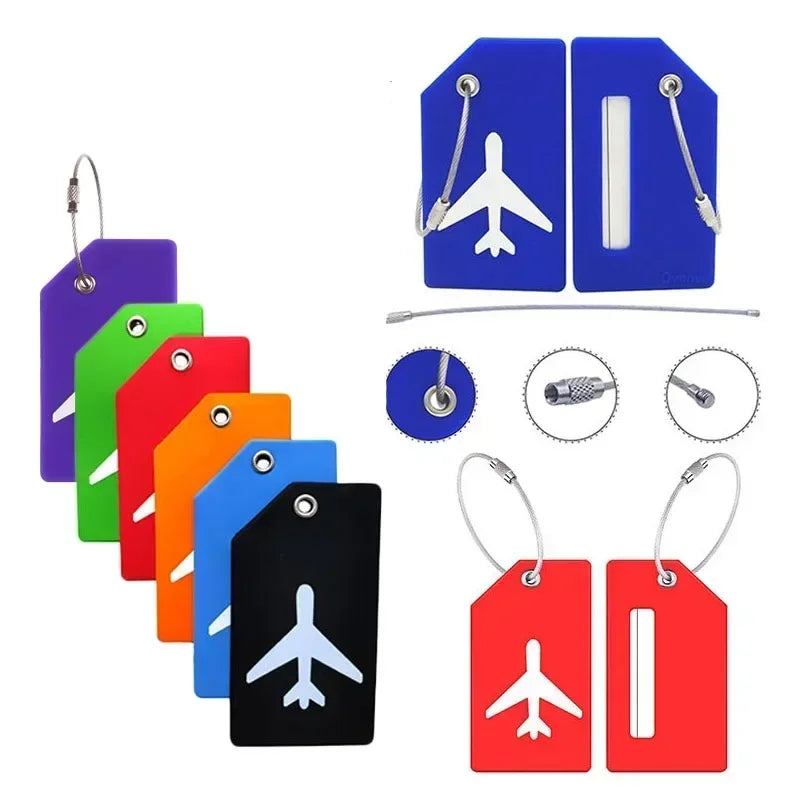 Color Fashion Silicone Luggage Tag Men Women Boarding Baggage Name Tag Suitcase Address Label Holder Portable Travel Accessories