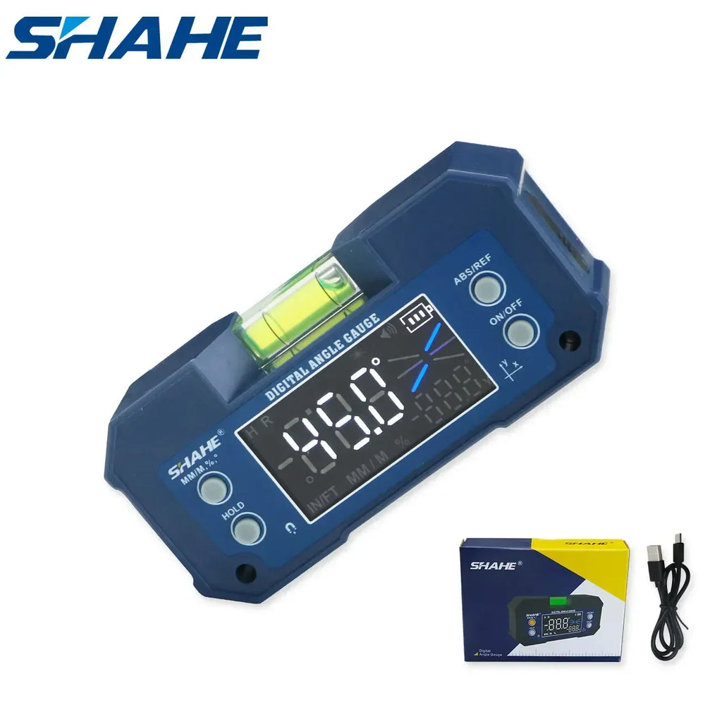 SHAHE Dual Axis Digital Protractor Inclinometer Rechargeable Digital Angle Finder Level Box With Optional Wireless Transmission